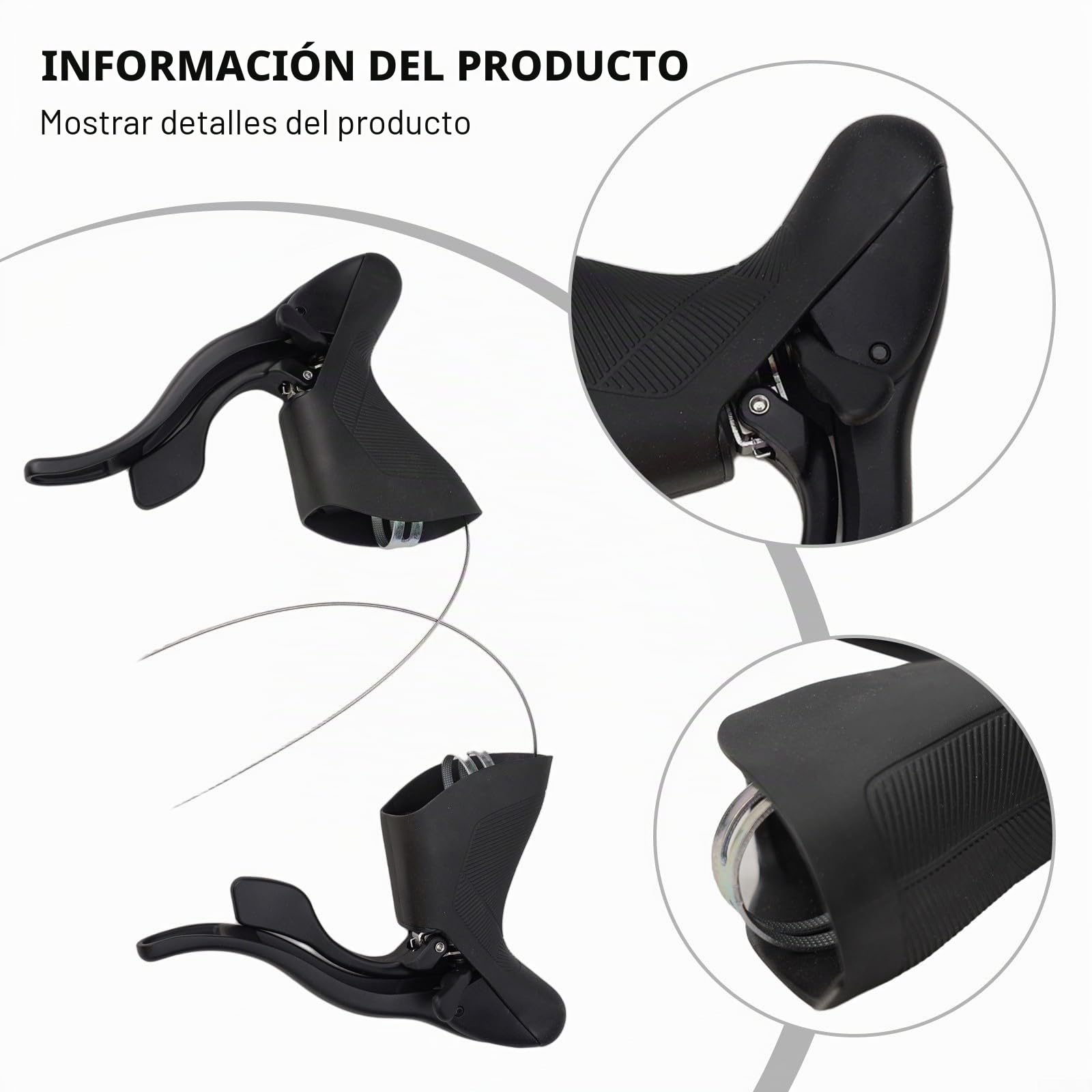 L-TWOO Palanca de cambio para bicicleta de carretera, R2/R3/R5/R7 2 x 7/8/9 velocidades para bicicleta de carretera, compatible con desviador (R2)