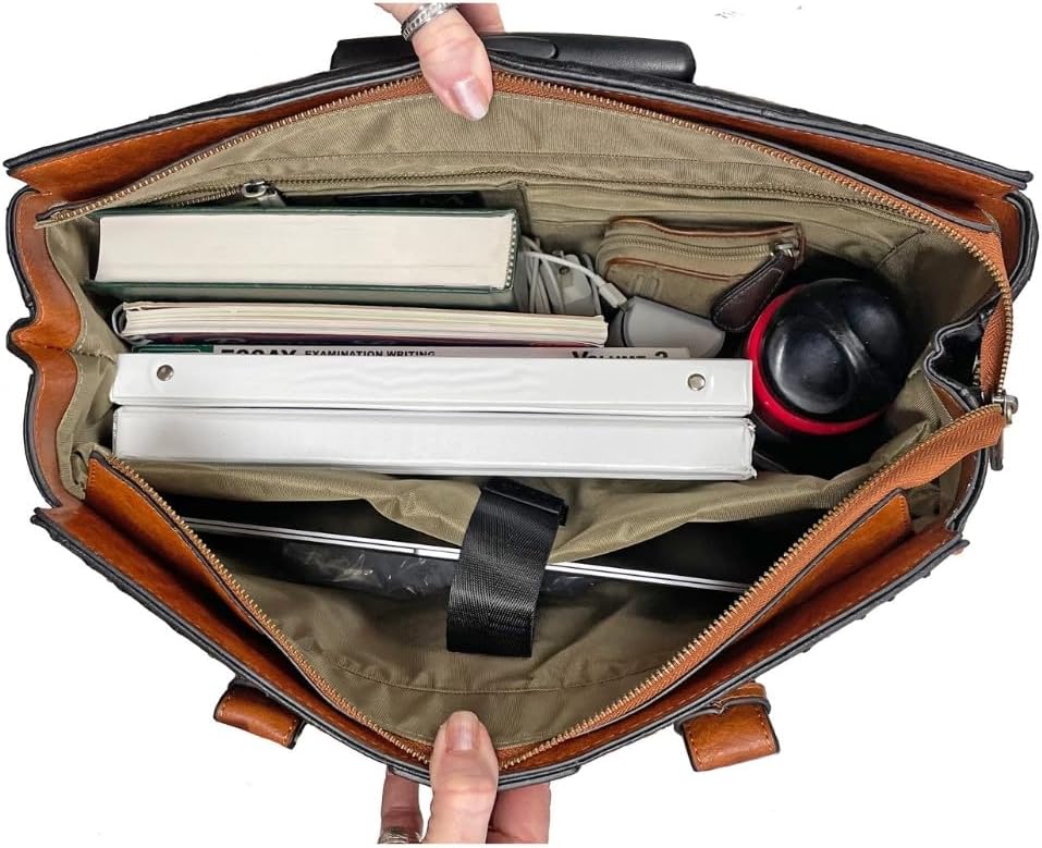 JKM & Company Rolling Laptop Bag for Women | Designer Wheeled Briefcase | Fits 13-17" Laptops | Office Travel Computer Case (Ostrich) - Image 6