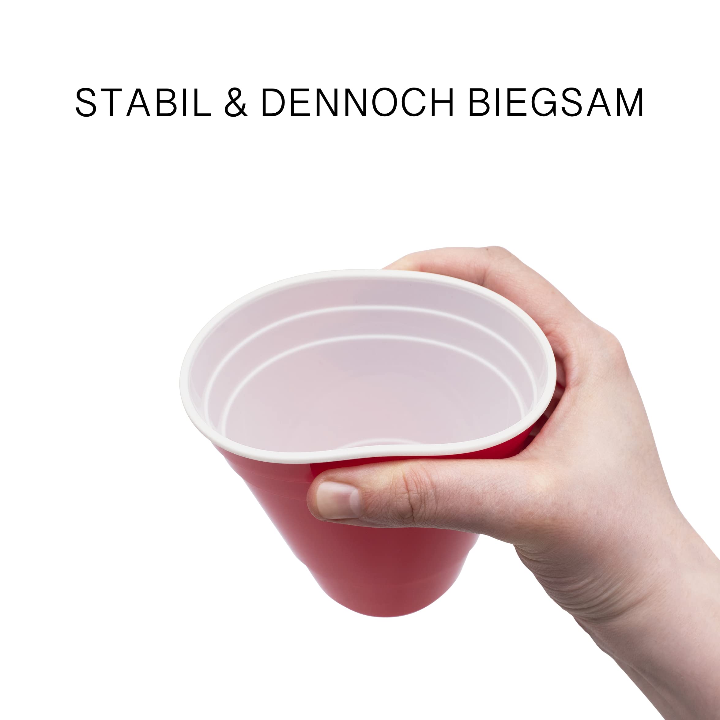 VISN Cups - Red Cups aus Hartplastik | Spülmaschinengeeignet | Nachhaltige & Wiederverwendbare Mehrwegbecher | 22 Stück | 473ml (16oz)