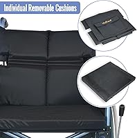 Vista 3 de Silla de ruedas manual multifuncional de aluminio, sillas de ruedas para adultos, silla de ruedas acolchada plegable con ruedas de liberación rápida