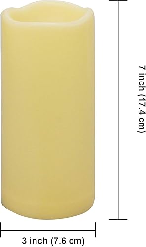 Miniatura 2 de Paquete de 2 velas impermeables sin llama para exteriores con temporizador 3 x 7 pulgadas funciona con pilas juego de velas LED eléctricas para