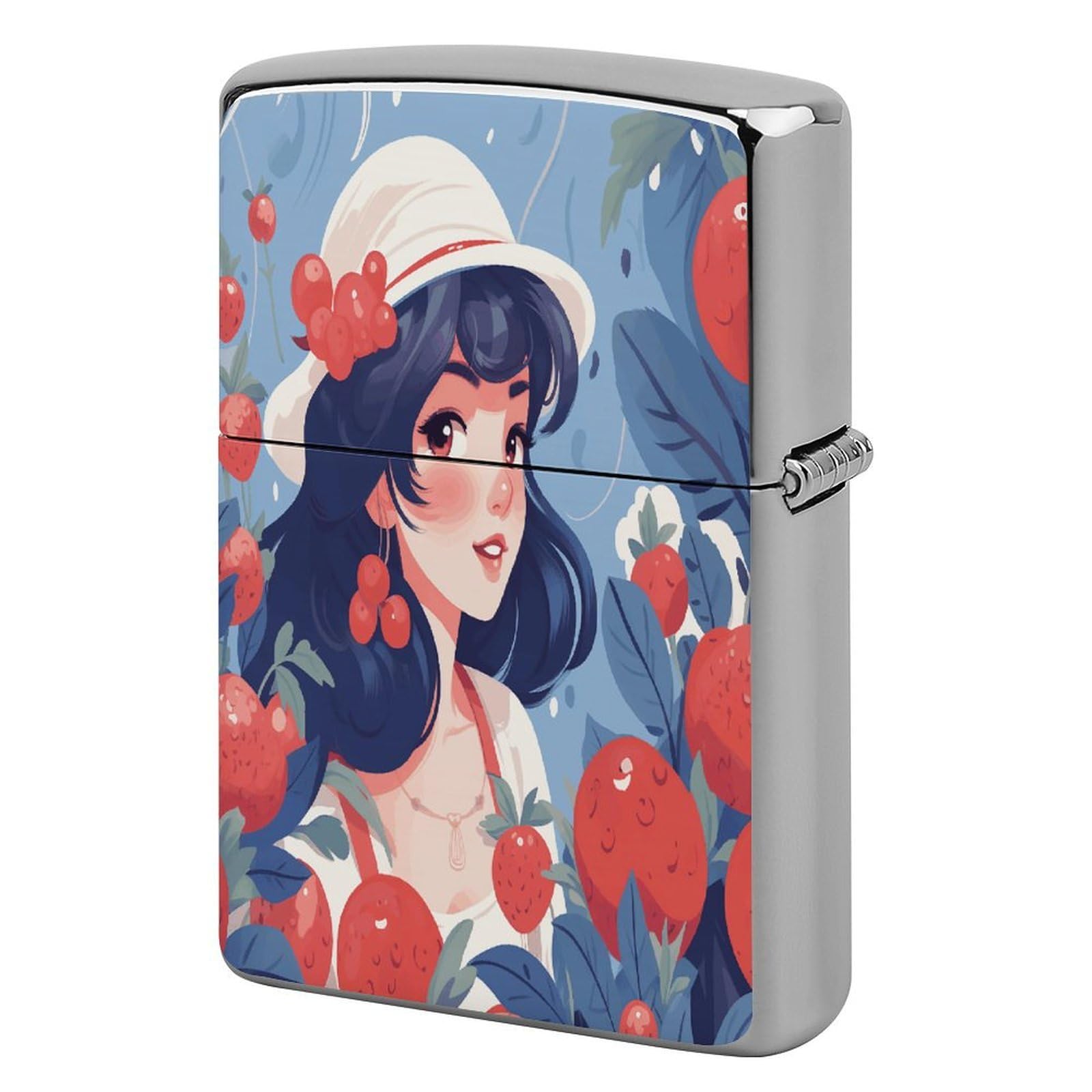 Fekiloot Girls Style And Red Berries Lighter Case Cover Lighter Holder