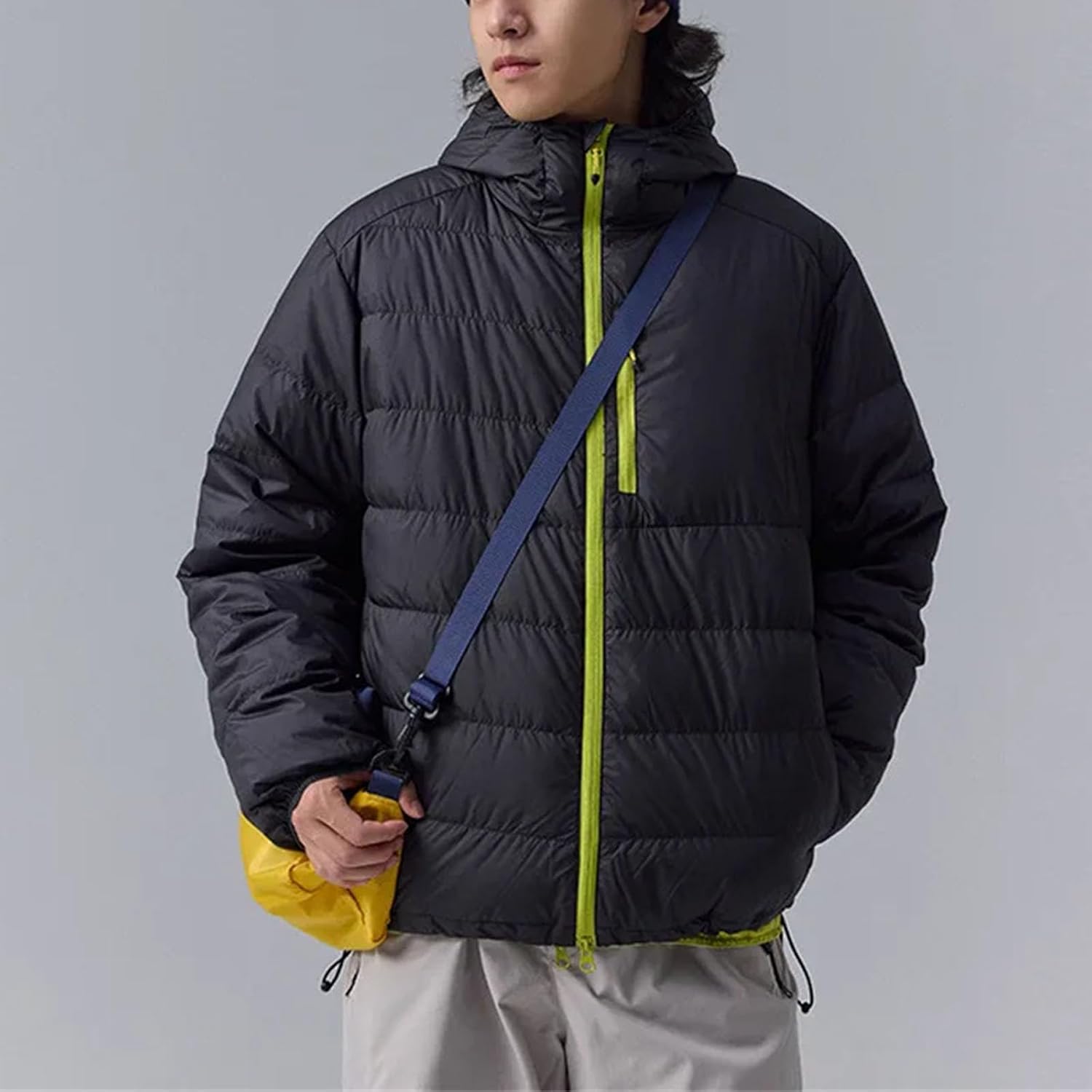 Men's Lightweight Puffer Jackets White Duck Down Water-Resistant Warm and Comfortable Outdoor Sports Top