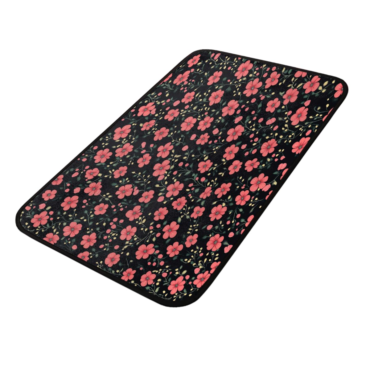 Tapis de sol petites fleurs pour valoriser l'entrée de maison