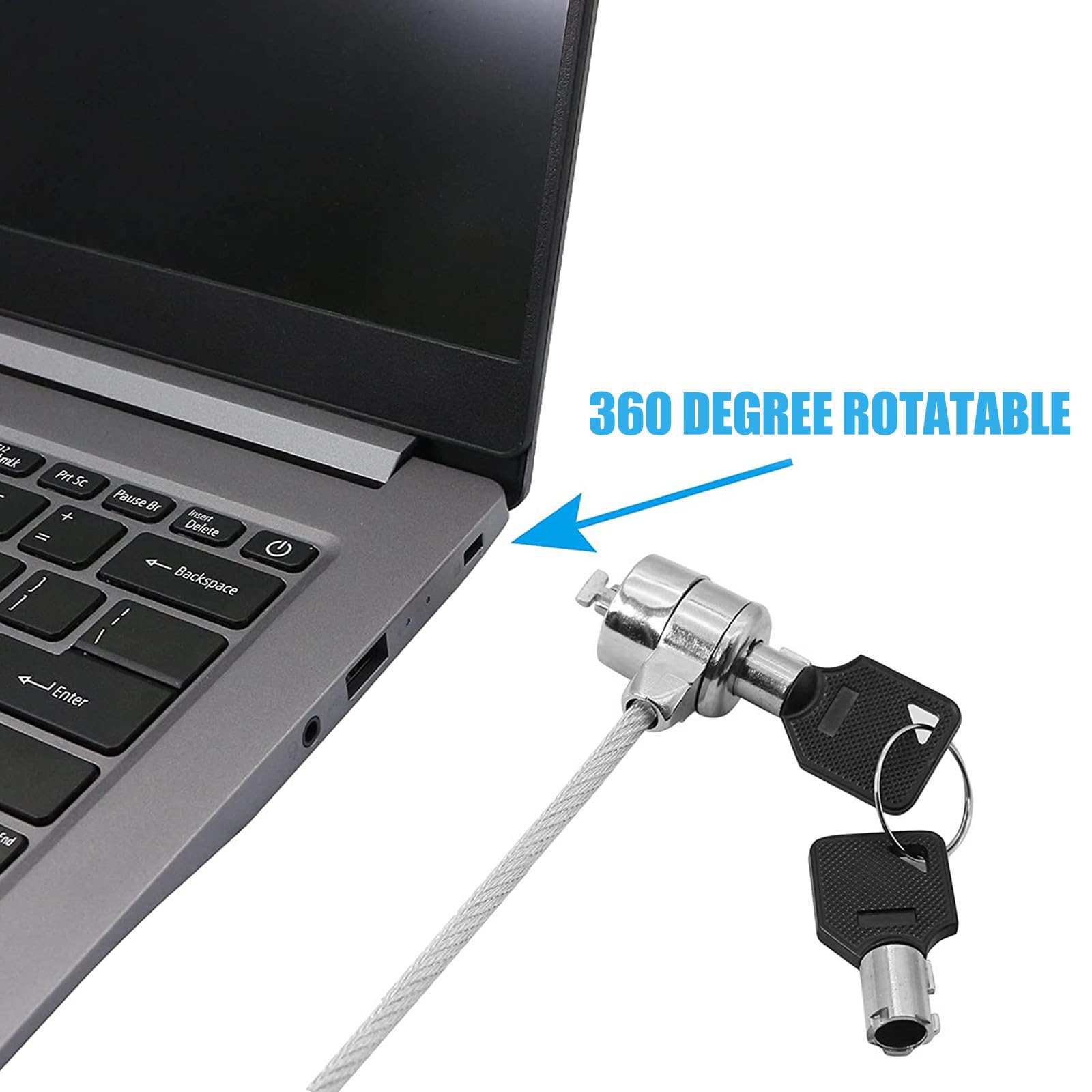 Lucchetto per Laptop in Lega 2 Set Design Flessibile e Facile da Usare, Cavo di Sicurezza Portatile per Protezione del Computer