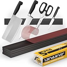 Adhesive Magnetic Strip for Knives Kitchen with Multipurpose Use as Knife Holder, Knife Rack, Knife Magnetic Strip, Knives Bar, Kitchen Utensil Holder, Tool Holder for Garage and Kitchen Organizer