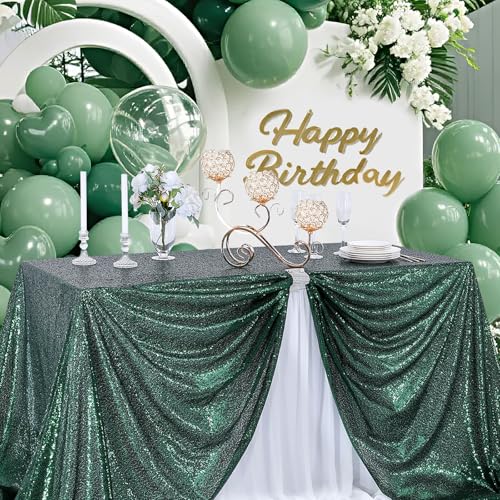 Image of B-COOL Sparkle Sequin Tablecloth Rectangle: Table Cloth Linen Glitter Cake Table Cloth for Wedding Party Banquet Christmas Birthday 50x80 Inch