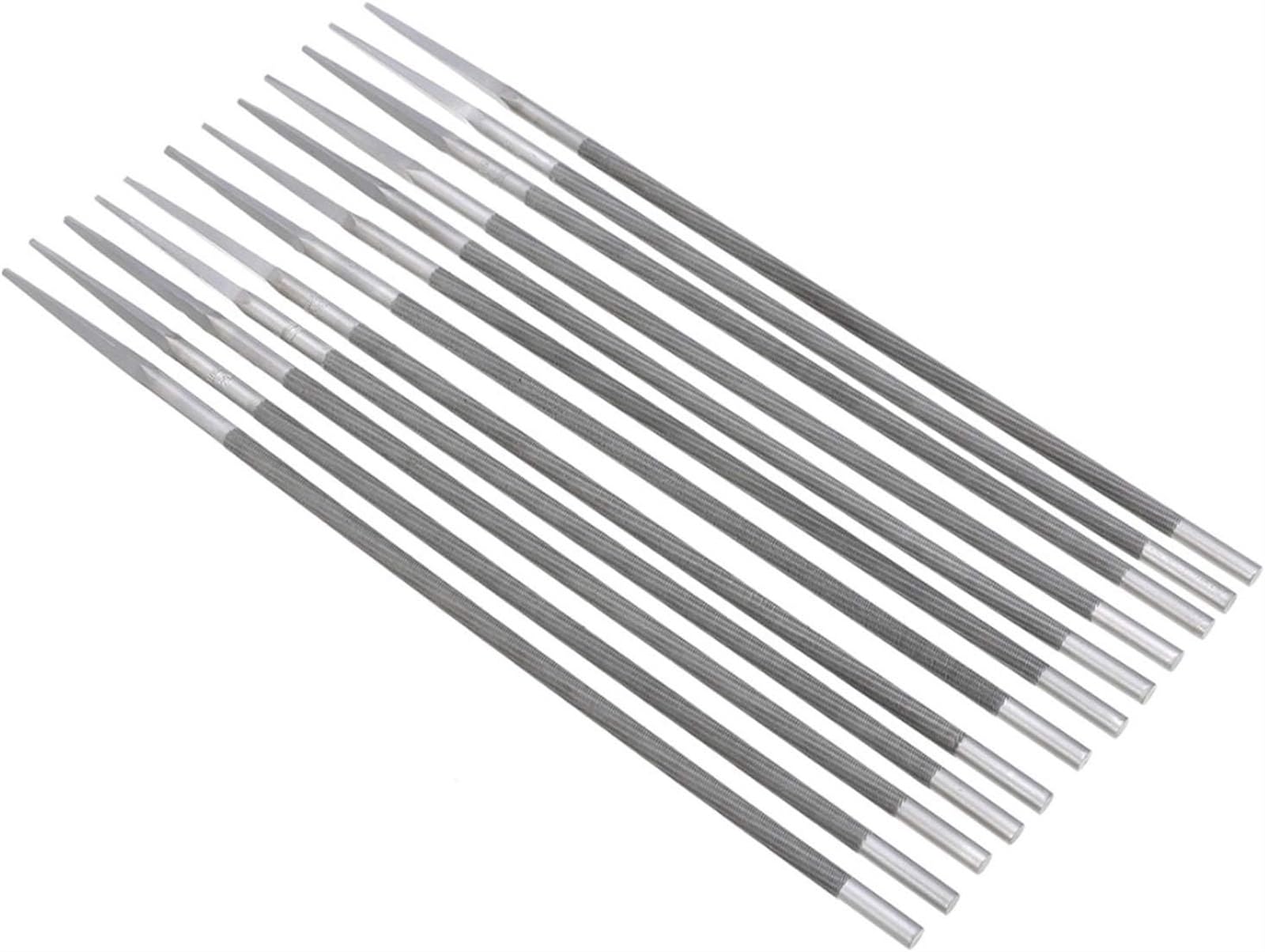 Metalowy pilnik z tarnikiem, zestaw pilników igłowych, 12 szt. Pilników do pił łańcuchowych 5,2 mm okrągłe pilniki do ostrzenia Ostrzałka 3/8 cala Piła łańcuchowa Pilniki do drewna Narzędzia ręczne Wy