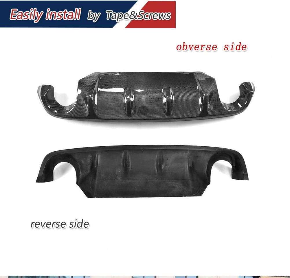 Carbon Fiber Rear Diffuser Fits for Infiniti Q50 Q50S Bumper Cover Lower Lip Spoiler Valance Protector Factory Outlet (2018-2019)