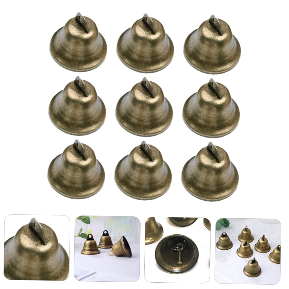 PRETYZOOM 5 Juegos Campana De Bronce Luces De Hadas Decoraciones De Fiesta De Navidad Árbol Posavasos Decoración Adornos Luces De Fiesta Guirnalda Cascabeles Metal 18 Uds * 5