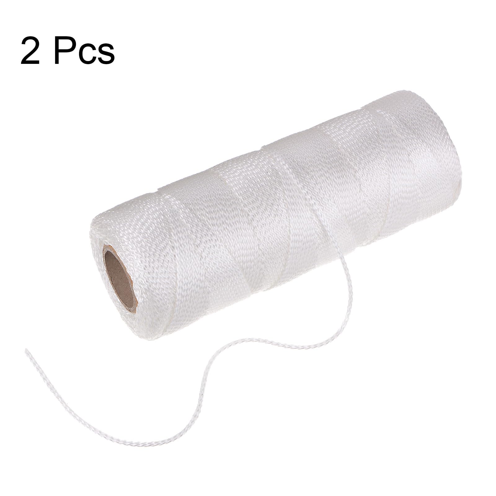 QUARKZMAN 2pcs Línea de Albañil de Nylon Trenzado de 1.5mm x 500 pies para Pesca, Jardinería y Manualidades, Color Blanco