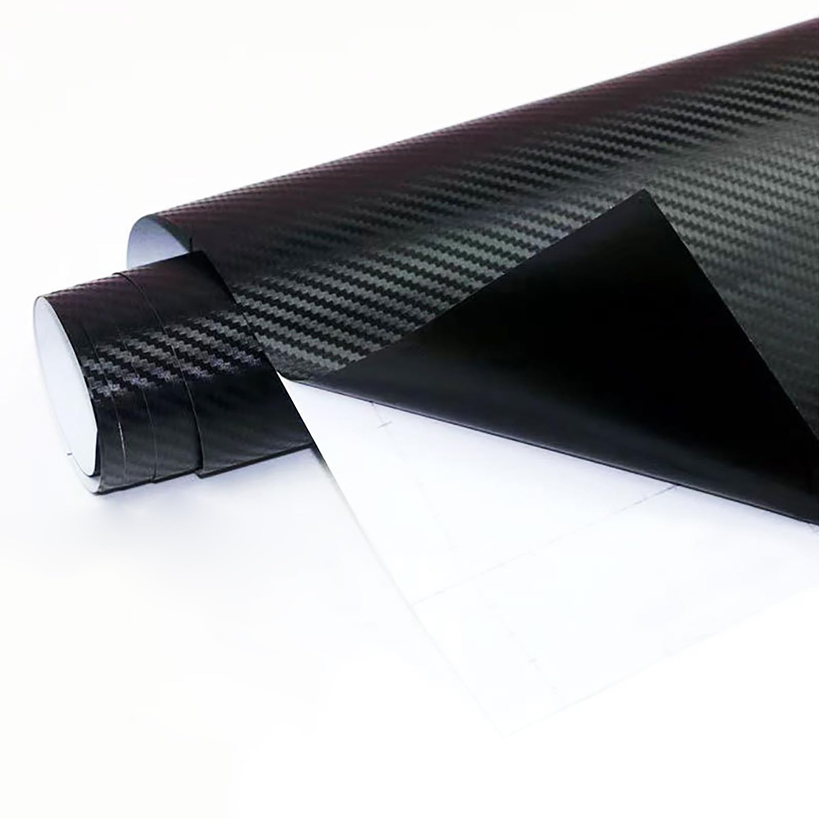 Car Decoration 3D Black Carbon Fiber Sticker Bubble Wrap Compatible with Car Air Release Technology, Adhesive Decal Car Graphics