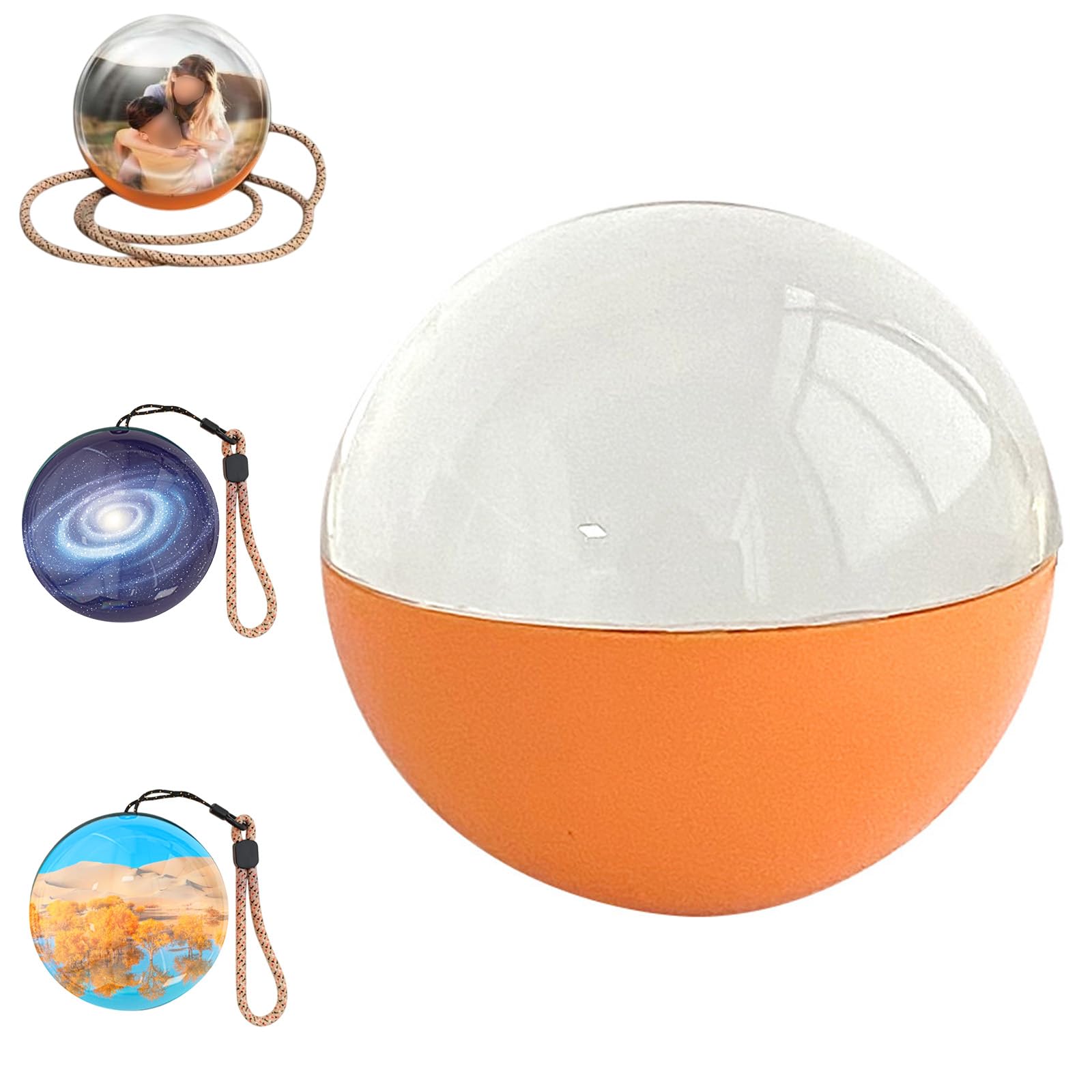 2.7inch Videos And Photo Player Ball with Digital Display,2025 New Crystal Ball Video Player,Video Sphere,3D Stereoscopic Visual Effect,for Recording Beautiful Moments and Preserving Mem(Color:Orange)