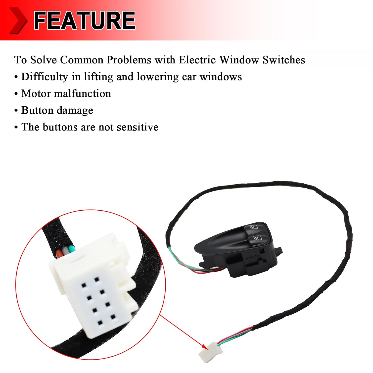 2308211351 Front Left Driver Side Master Power Window Switch Button Fit for Mercedes Benz SL550 2007-2012, SL500 2003-2006