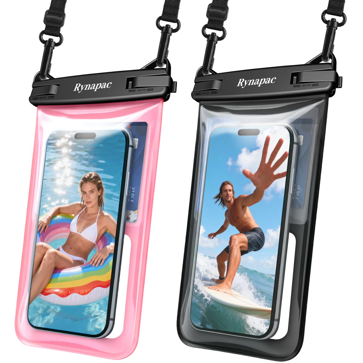 Photo 1 of Rynapac IPX8 Waterproof Phone Pouch Floating, 2 Pack Waterproof Phone Case