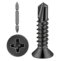 Vista 8 de (500 piezas) #8×5/8” para chapa metálica Tornillos autorroscantes de acero inoxidable 410 de cabeza plana de alta resistencia de perforación rápida