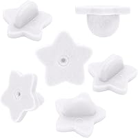 Vista 9 de Paquete de 100 pines de goma en forma de estrella, soporte de broche para corbata de sombrero de insignia de uniforme (negro)