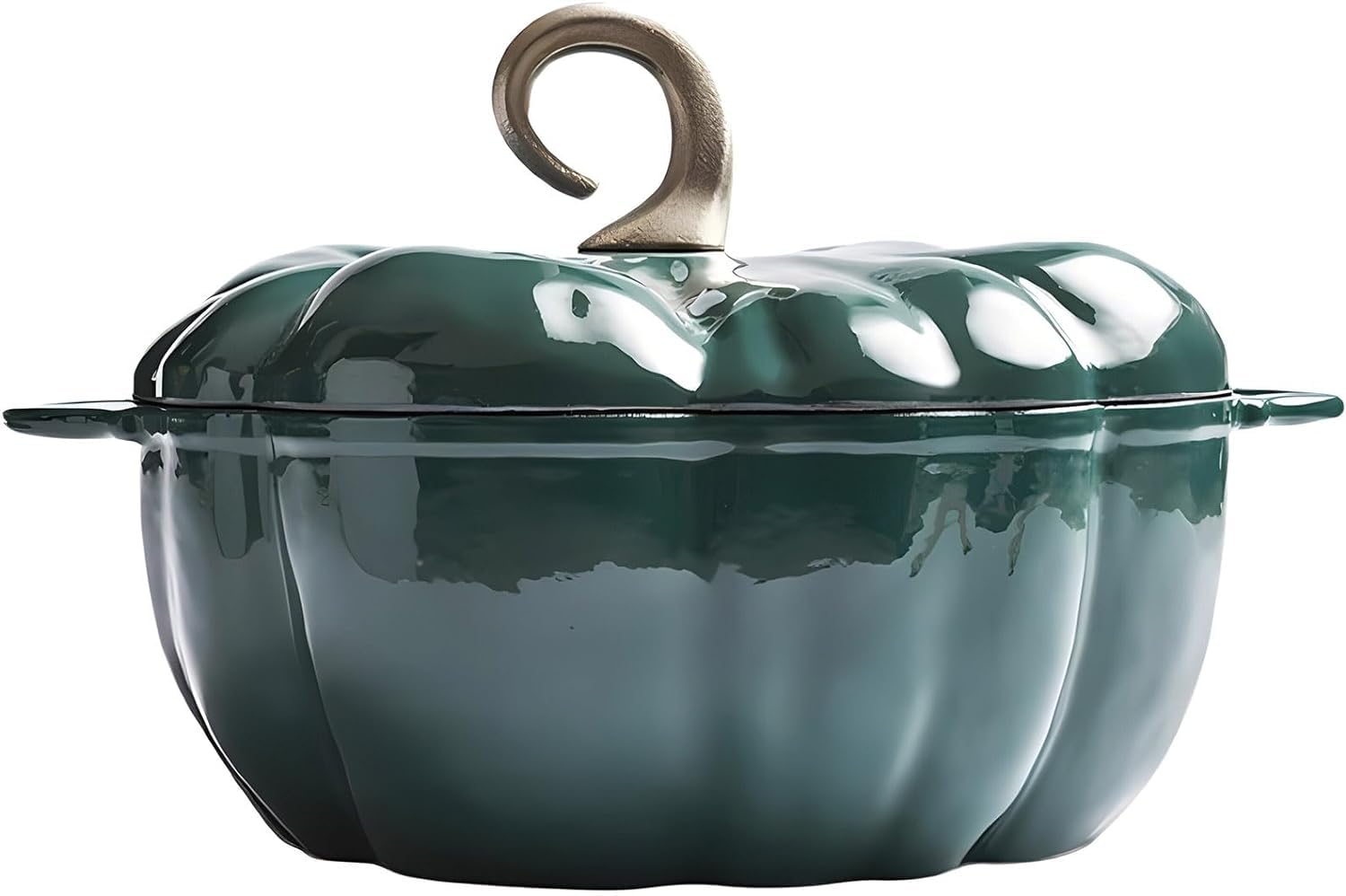 Horno holandés de hierro fundido Pumpkin Cocotte, olla esmaltada con tapa para guisos y sopas, decoración de Acción de Gracias, Halloween, olla morada de 3.7 L para 3-5 porciones