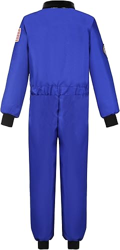 Miniatura 5 de Disfraz de astronauta para niños y niños, overol espacial de la NASA, traje espacial de simulación, disfraz de 3 a 12 años