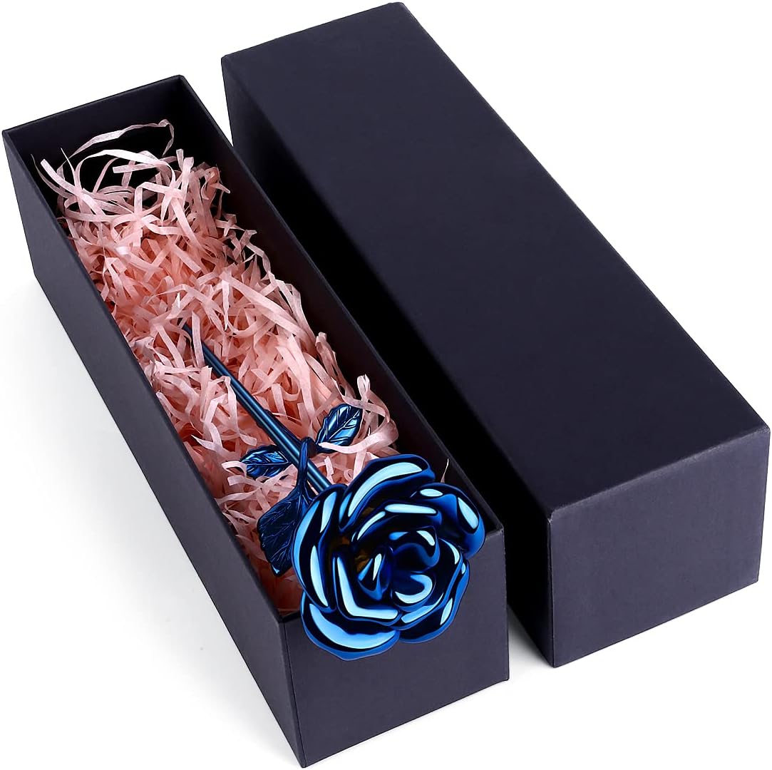 Long Stem Rose Flower Cremation Urn for Ashes Stainless Steel Decorative Small Keepsake Urns to Honor and Remember Your Loved One, Includes Filling Tool (Gold and Steel)