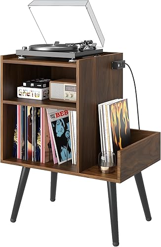 Soporte para reproductor de discos de vinilo con salida de álbum, estante de audio, armario de almacenamiento de álbum, mesa auxiliar de sofá, mesa