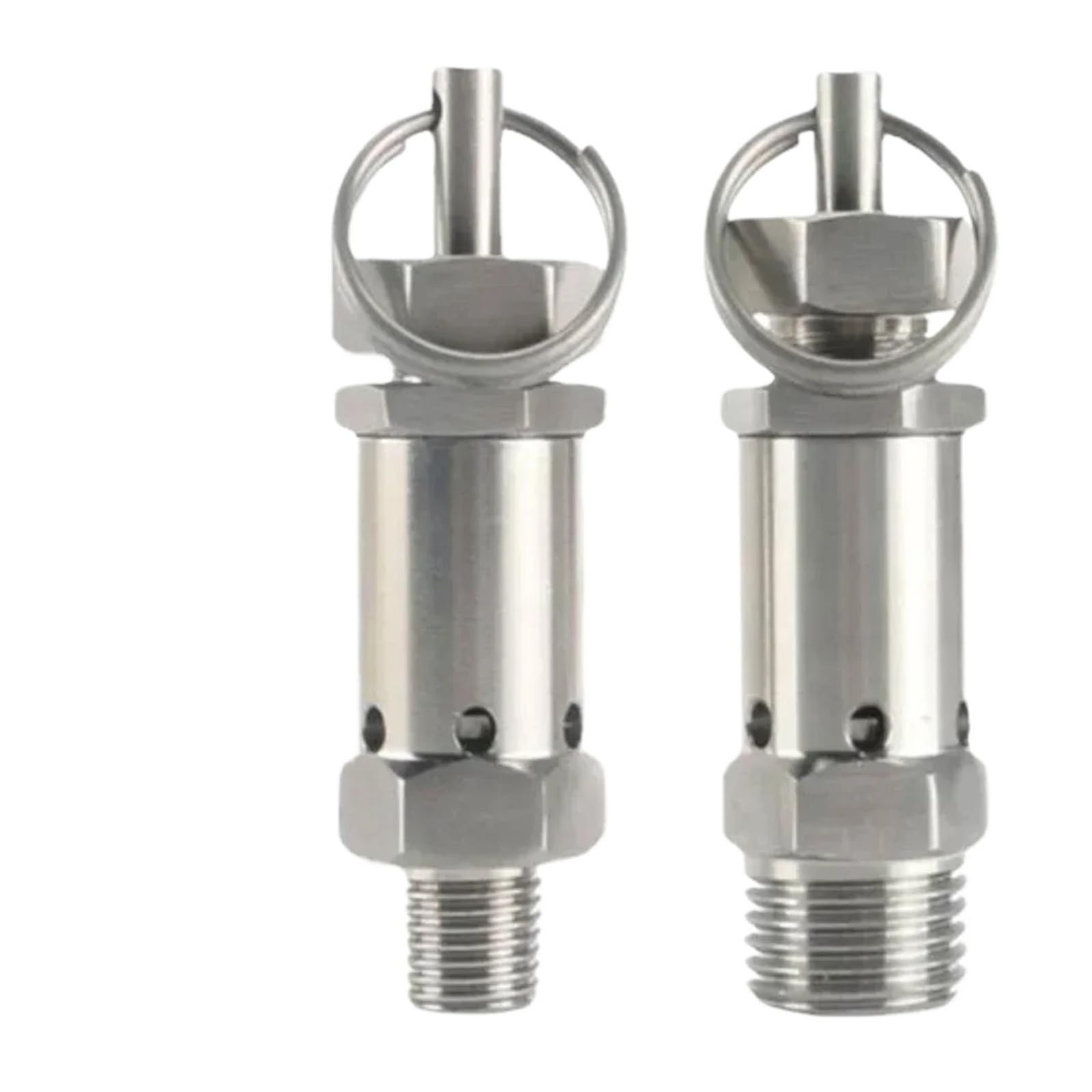 Válvula de seguridad de alivio de presión, macho NPT de 1/4" y 1/2", 0-4, 4-8, 8-10 bar ajustable, compresor de aire de acero inoxidable 304(1/2",4-8 Bar)