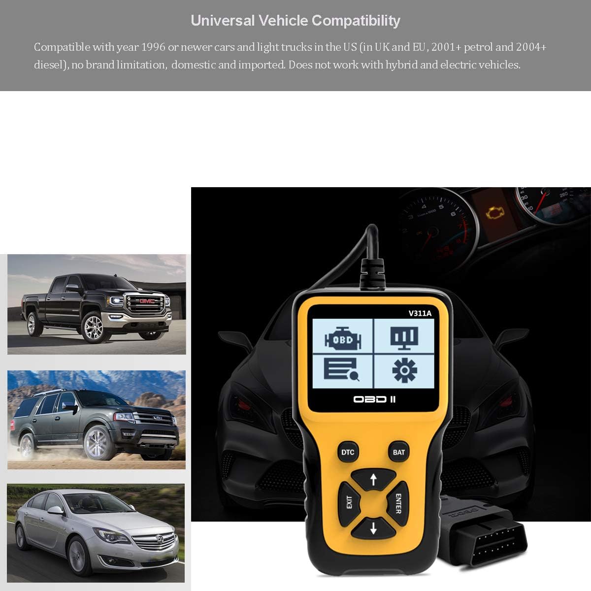 Veepeak OBD2 Scanner Car Check Engine Code Reader Tool Reset Wired Diagnostic CAN Scan with Live Sensor Data and Smog Check Compatible with Universal 1996 and Newer Vehicles