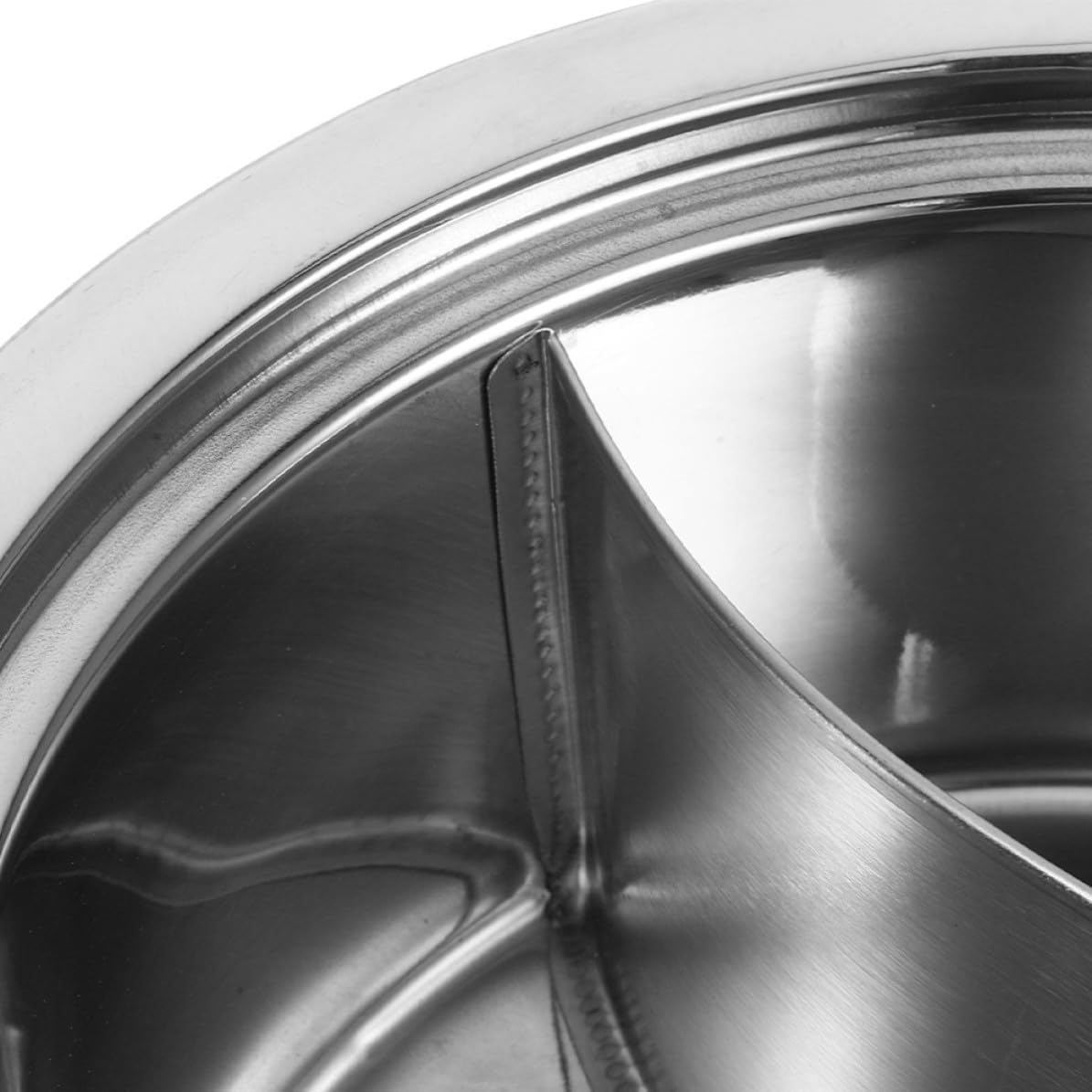 Stainless Steel Divided Hot Pot for Kitchen Dual Flavor Cooking