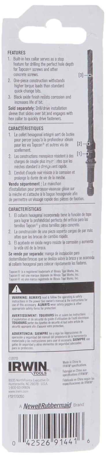 IRWIN Impact Drill Bit - Concrete Screw Installation -3