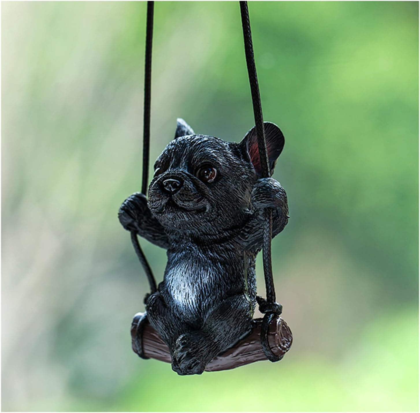Bulldog Rear View Mirror Hanging Accessories of Swinging Dog Cool Swinging Dog Car Hanging Ornament Pendant Interior Rearview Mirror Decoration (Black Bulldog)