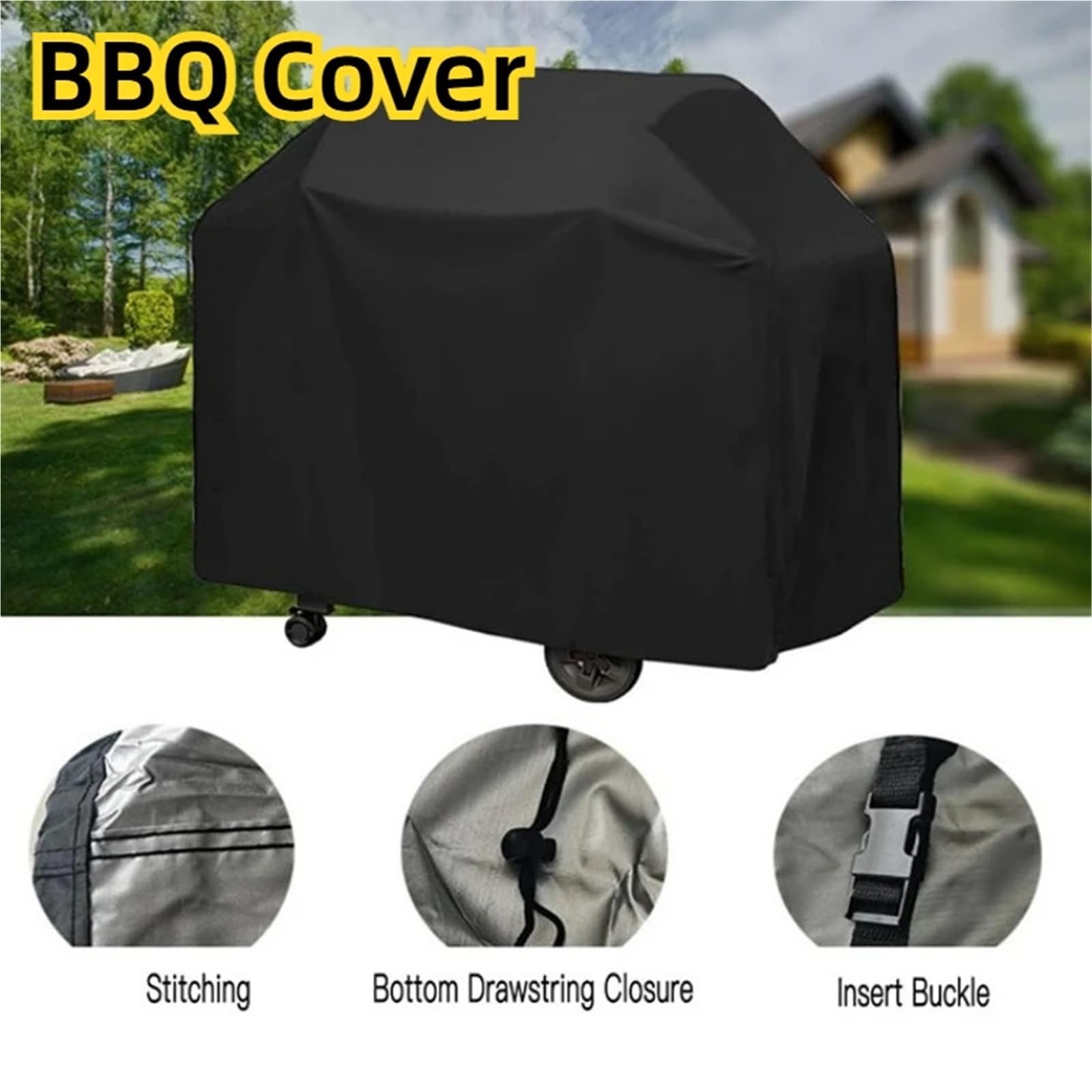 Barbecue, duża, duża, duża Pokrowiec na grilla BBQ Pokrowiec na grilla Heavy Duty Pokrowiec na grilla Rain Protective Outdoor Oxford Fabric Covers Heavy Duty