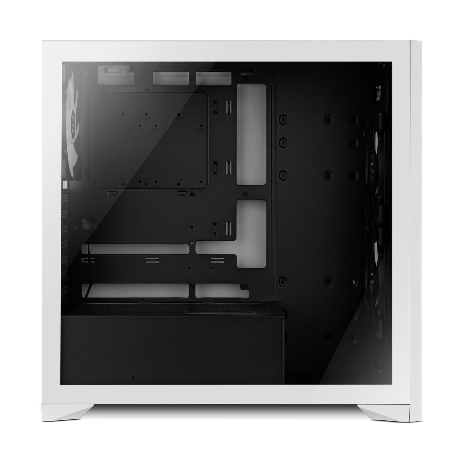 NOX Xtreme Products Hummer Element - Semitower ATX | M-ATX | ITX, Face Avant et Grille supérieure, côtés en Verre trempé, 3X 140mm Fans, Espace pour 10 Ventilateurs, USB-C et 3.0, Blanc