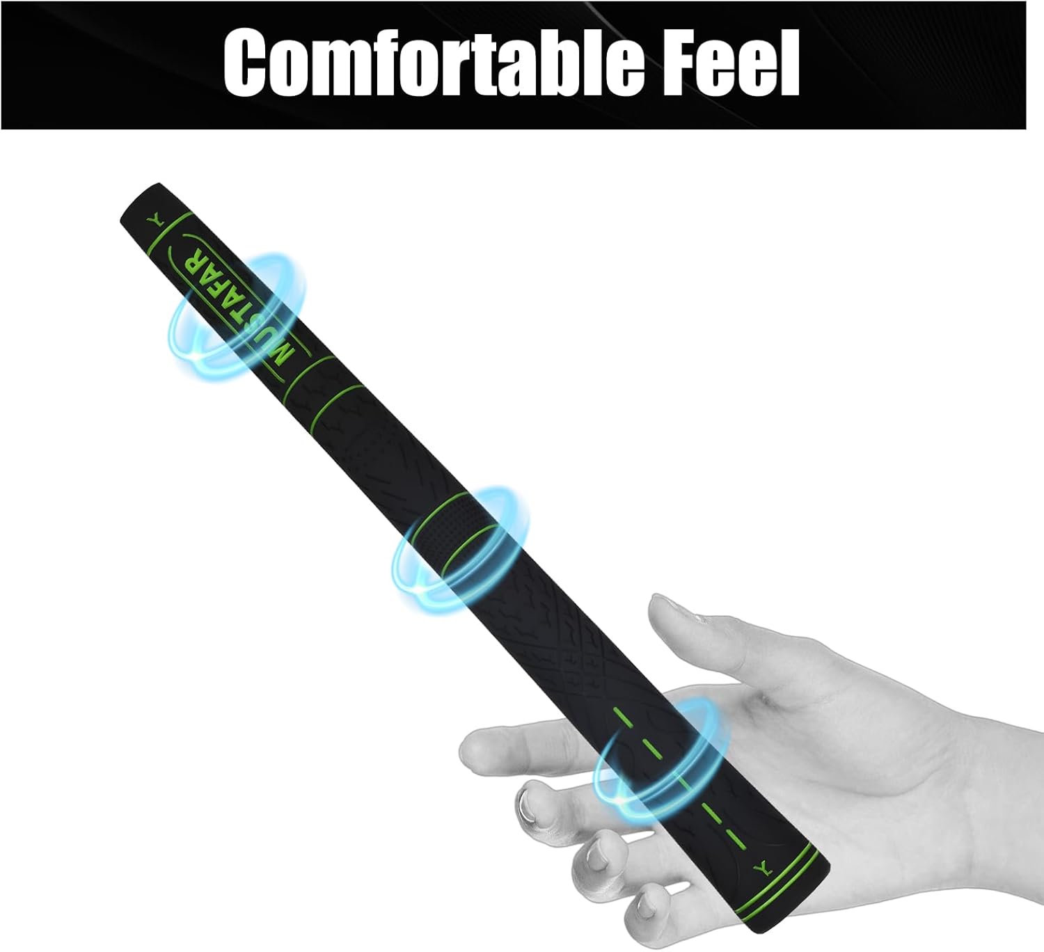 MUSTAFAR Premium Rubber Midsize Golf Club Grips 13 Pack -Enhanced Traction and Comfortable Durable 4 colors Available