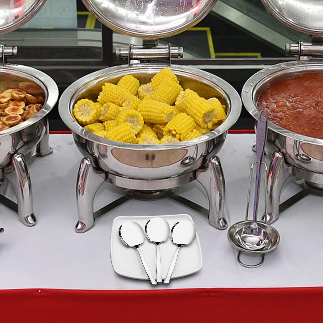 Set Di 6 Cucchiai Da Portata Grandi - Acciaio Inox Per Ristorante E Casa - Foto 3