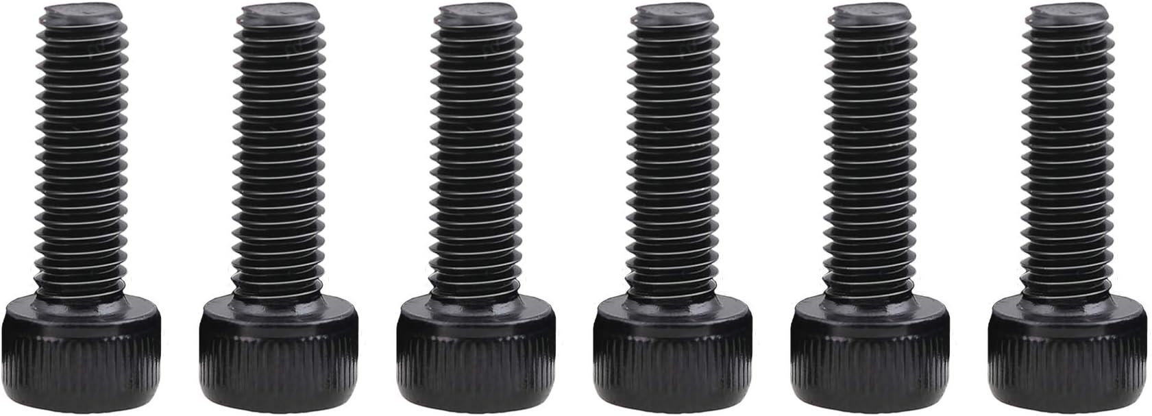 LTronics Bike Stem & Handlebar Bolts Screws, M5 Hex, Stainless Steel, Black - Pack of 6