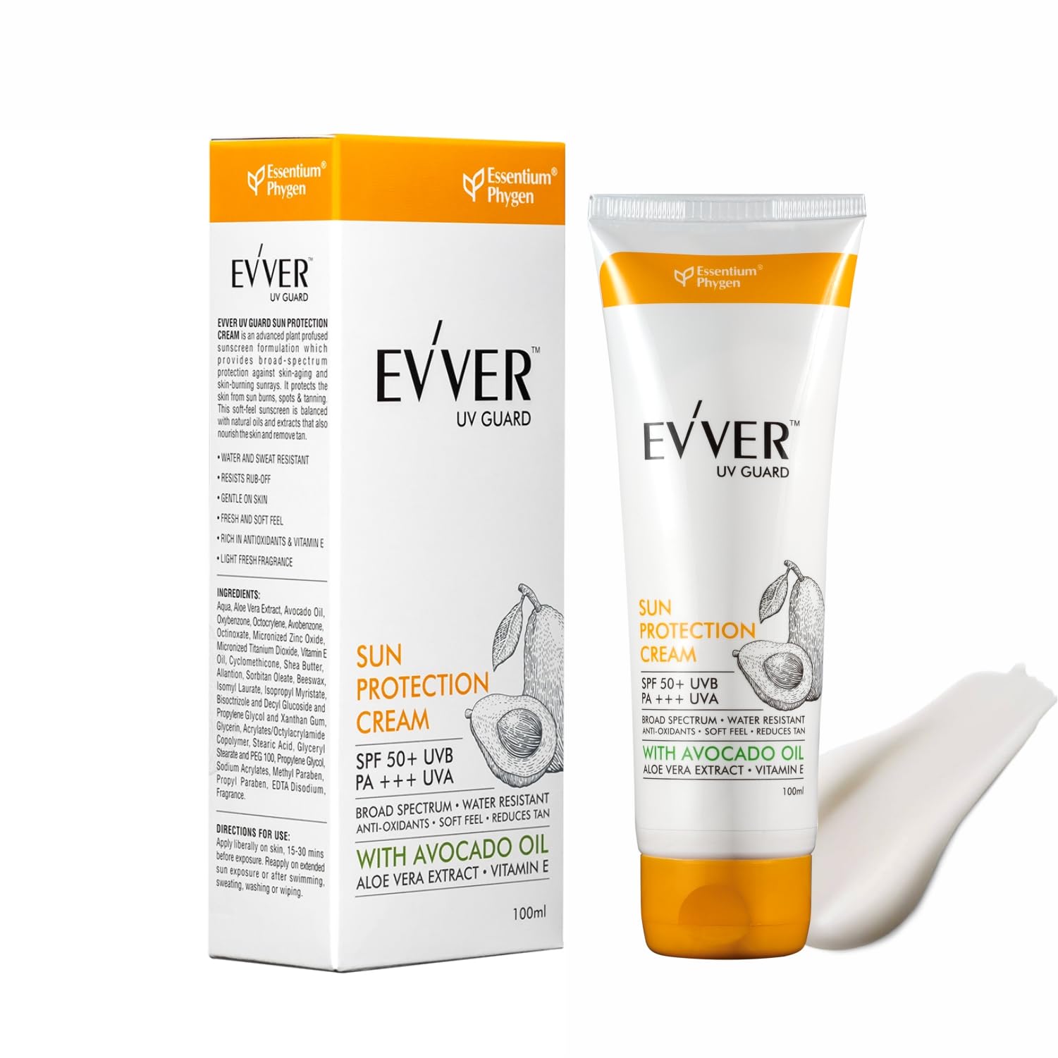 EVVER UV GUARD SPF 50 PA+++ | Heavy Duty Sunscreen for Outdoor & Indoor Use, Sports, Trekking, Swimming, Cycling | Water & Sweat Resistant | Long lasting, Non-greasy | For All Skin Types | 100 ml