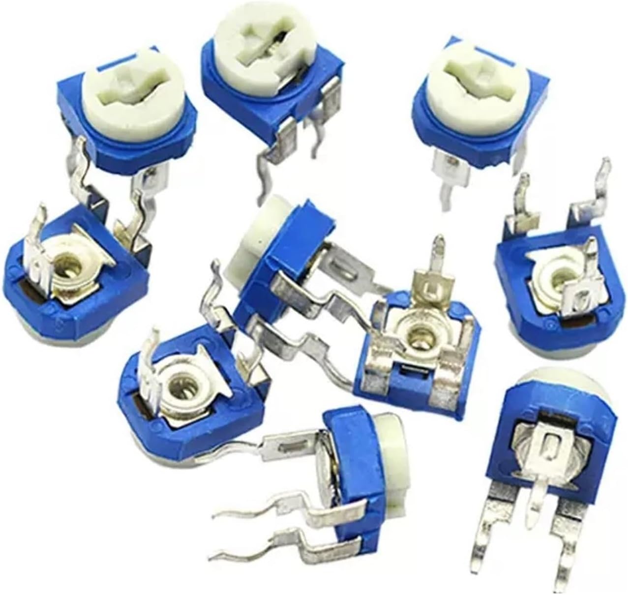 10 Pcs Adjustable Resistor Horizontal and Vertical 100Ω 200Ω 220Ω 500Ω 1KΩ 2KΩ 5KΩ 10KΩ 20KΩ 50KΩ 100KΩ 200KΩ 500KΩ 1MΩ Ohm(10Pcs Horizontal20KR)