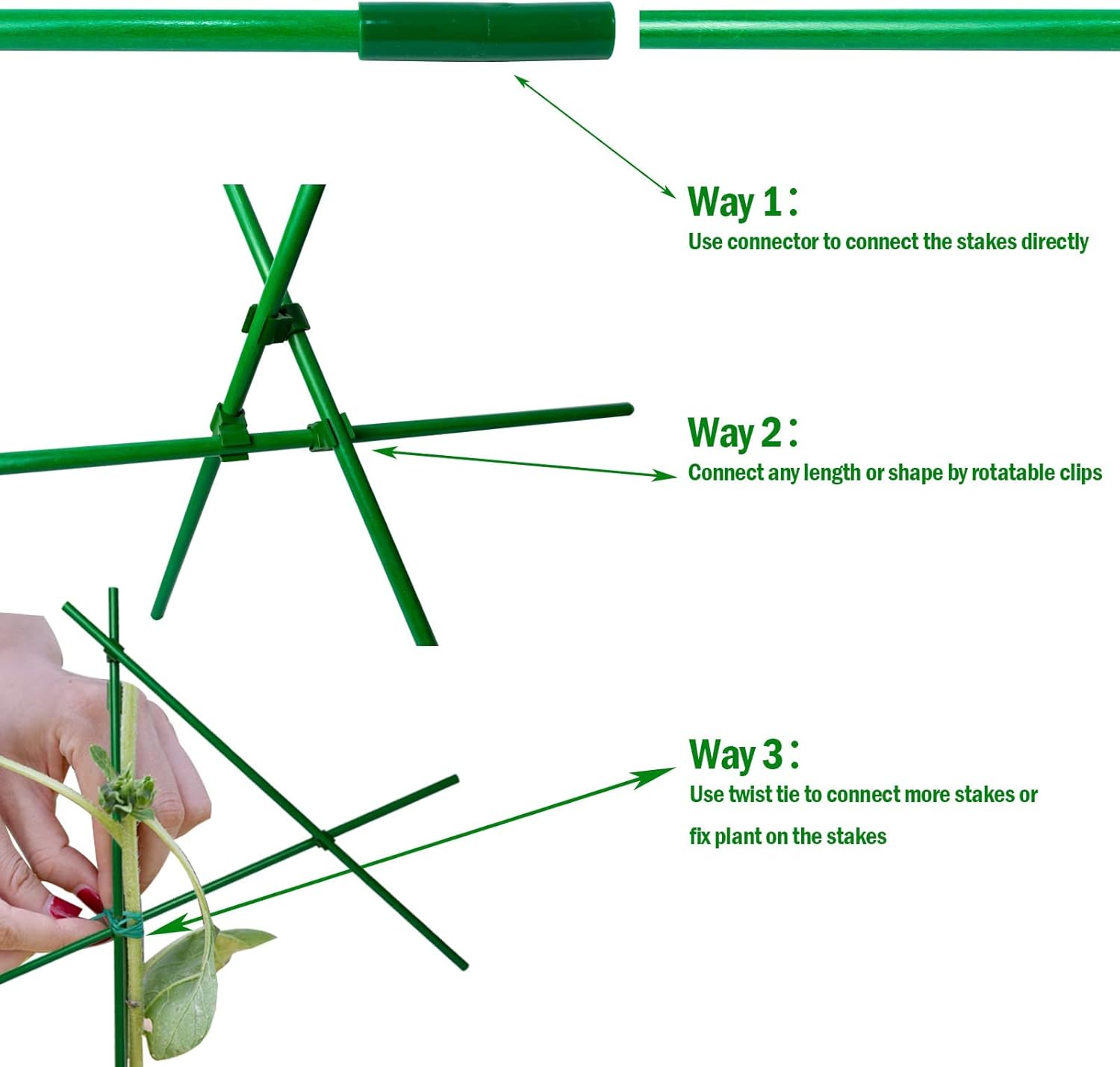 Plant Support Cages 4packs+Garden Stakes 40pcs : Patio, Lawn & Garden
