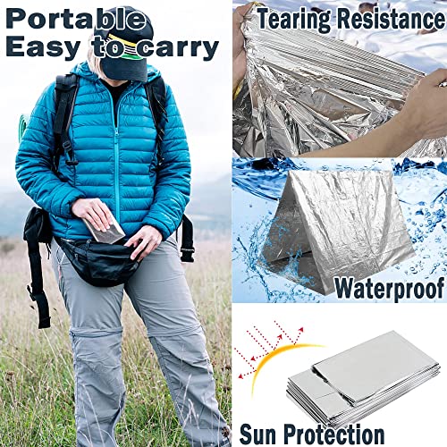 Deecam Emergency Blankets, 12Pack Mylar Thermal Survival Blankets Foil Camping Emergency Heat Reflective Blanket First Aid #TOP5