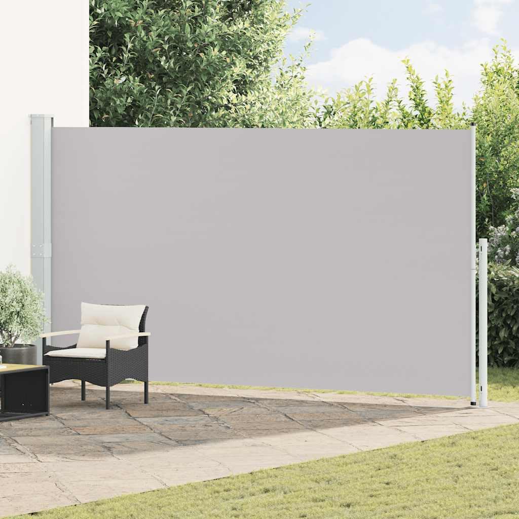 vidaXL Seitenmarkise Ausziehbar UV-beständig Sonnenschutz Sichtschutz Windschutz Seitenrollo Markise Balkon Garten Terrasse 200x500cm Grau 