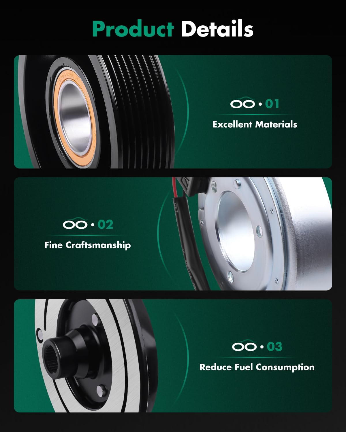 SCITOO AC Compressor Clutch for Nissan Murano 3.5L 2009-2014, for Nissan Maxima 3.5L 2008-2014, for Infiniti JX35 2013, for Infiniti QX60 2014 2015