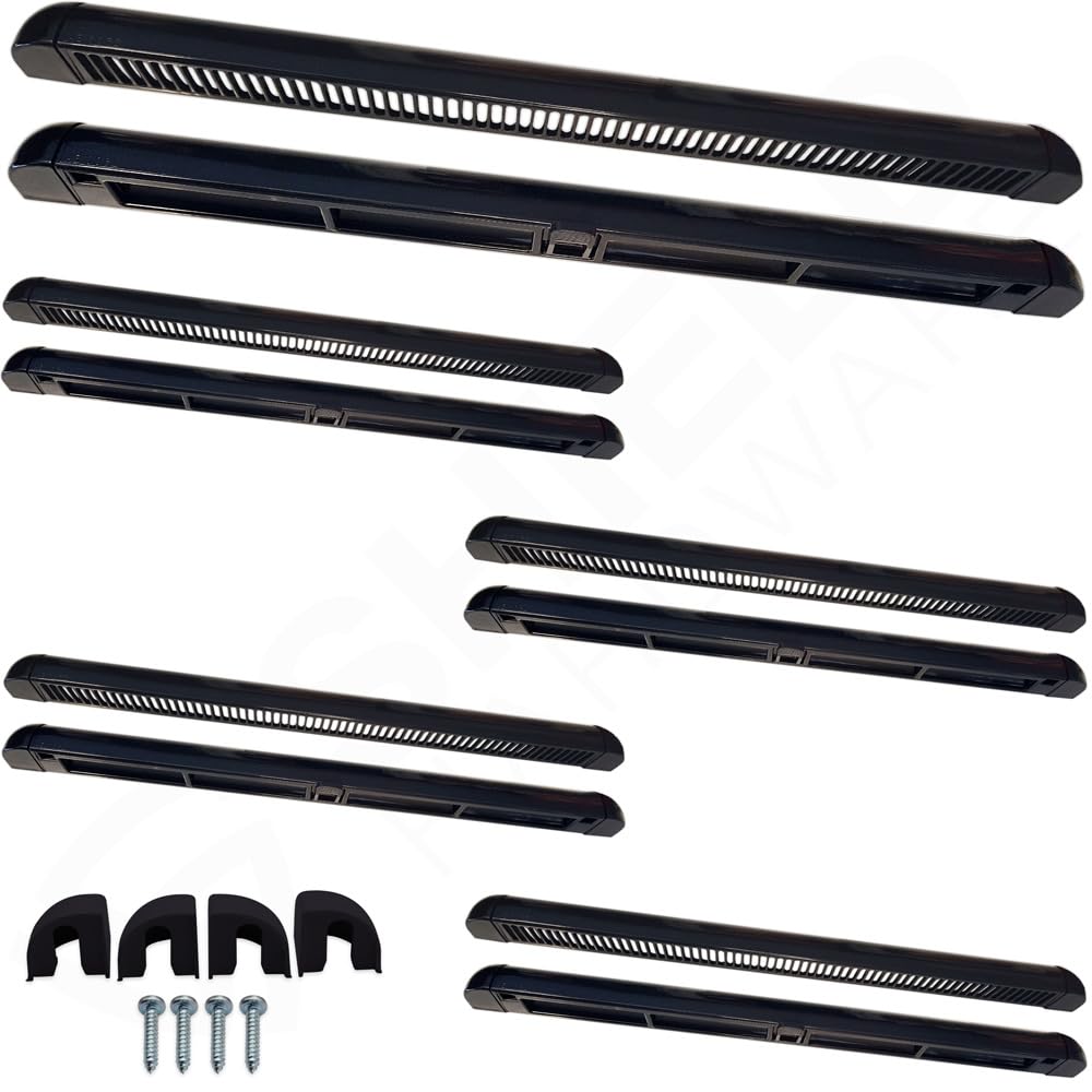 5 x Window Trickle Vents - Reduces Condensation, Damp & Steam - Complete Replacement Kit for uPVC, Wood & Aluminium Black 300mm Pack of 5