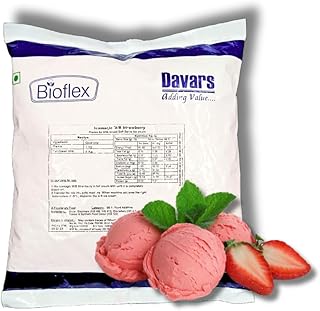 Davar's Ico Magic Strawberry Ice Cream Mix Powder – 1kg | Soft Serve & Scoop Ice Cream Premix for Homemade Ice Creams, Milkshakes & Frozen Desserts
