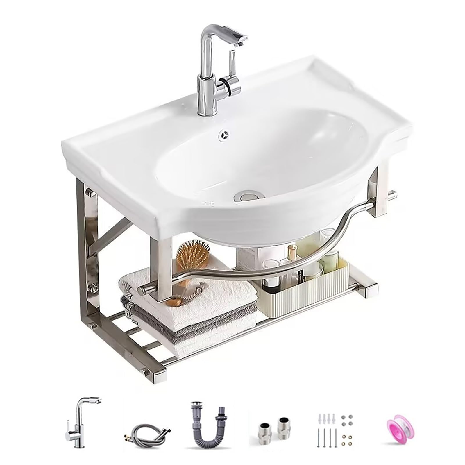 Mini lavabo mural en céramique idéal pour rénover un petit WC