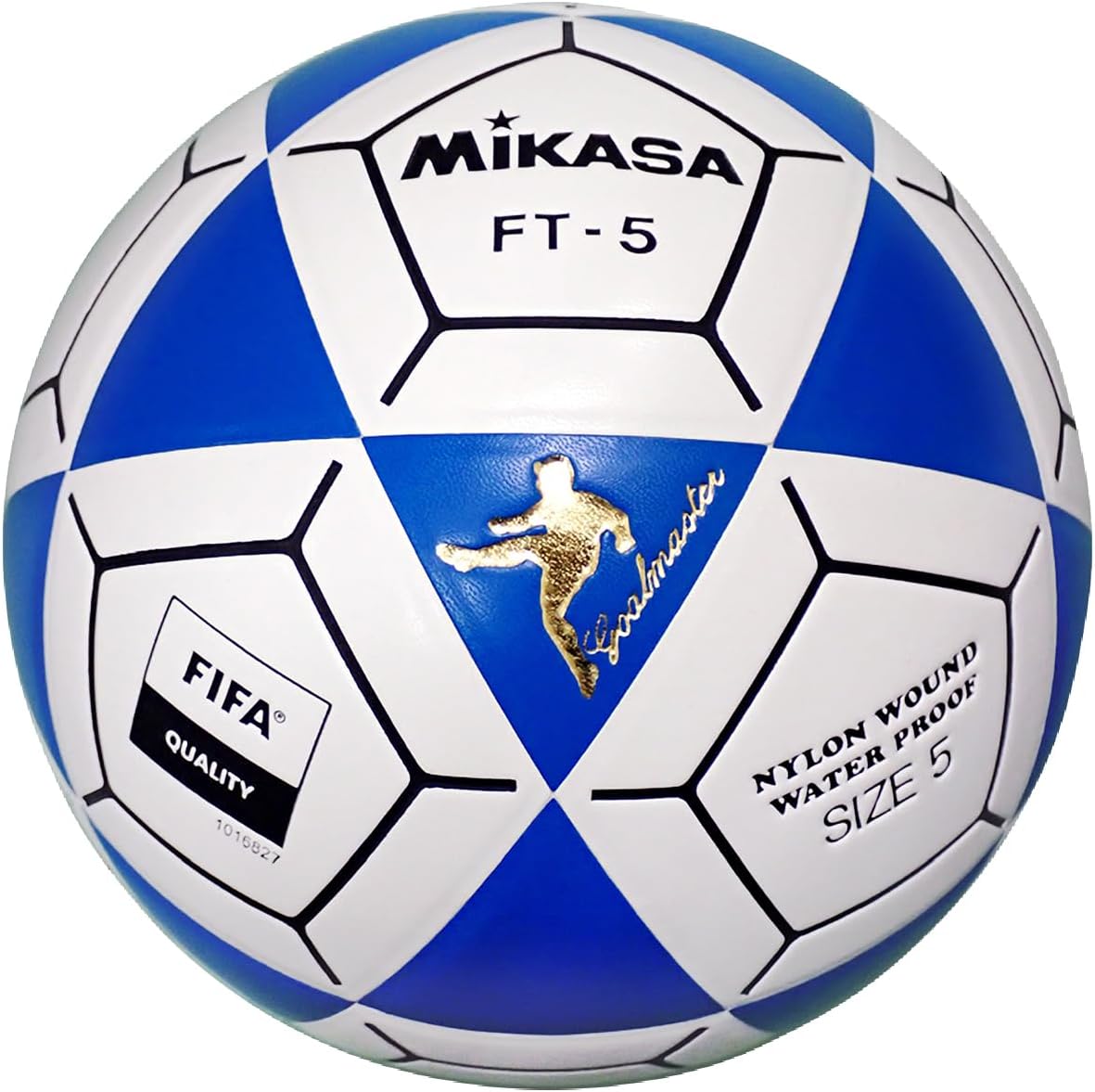 Mikasa FT5A-B-BK Goal Master Soccer Ball, Blue/White, Size 5