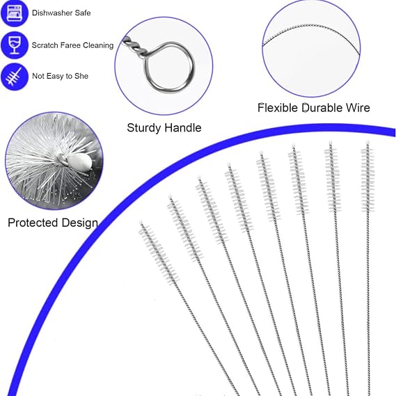 6Pack Replacement Straw Fit for Owala FreeSip Water Bottle 24oz/32oz, Reusable BPA Free Clear Drinking Straws with Straw Cleaner Brush Compatible with Owala 24oz 32oz FreeSip Water Bottle