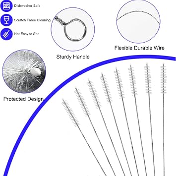 6Pack Replacement Straw Fit for Owala FreeSip Water Bottle 24oz/32oz, Reusable BPA Free Clear Drinking Straws with Straw Cleaner Brush Compatible with Owala 24oz 32oz FreeSip Water Bottle