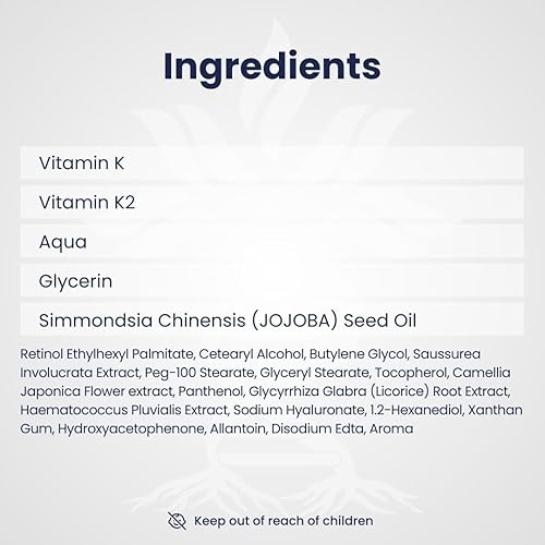 Miniatura 3 de AZ BIOTECH Crema de vitamina K+K2, 1.76 onzas, ayuda a la vaina varicosa, brotes de piel, hinchazón y decoloración de la piel, eliminación de un