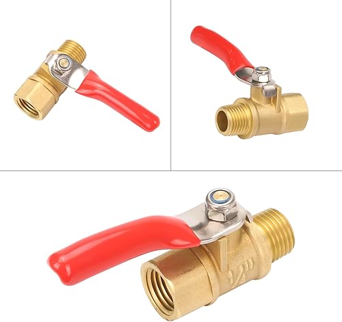 Miniatura 4 de Compresor de aire de alta resistencia de 14 de pulgada, válvula de bola de latón, interruptor de apagado para drenaje de tanque, 14 de pulgada,