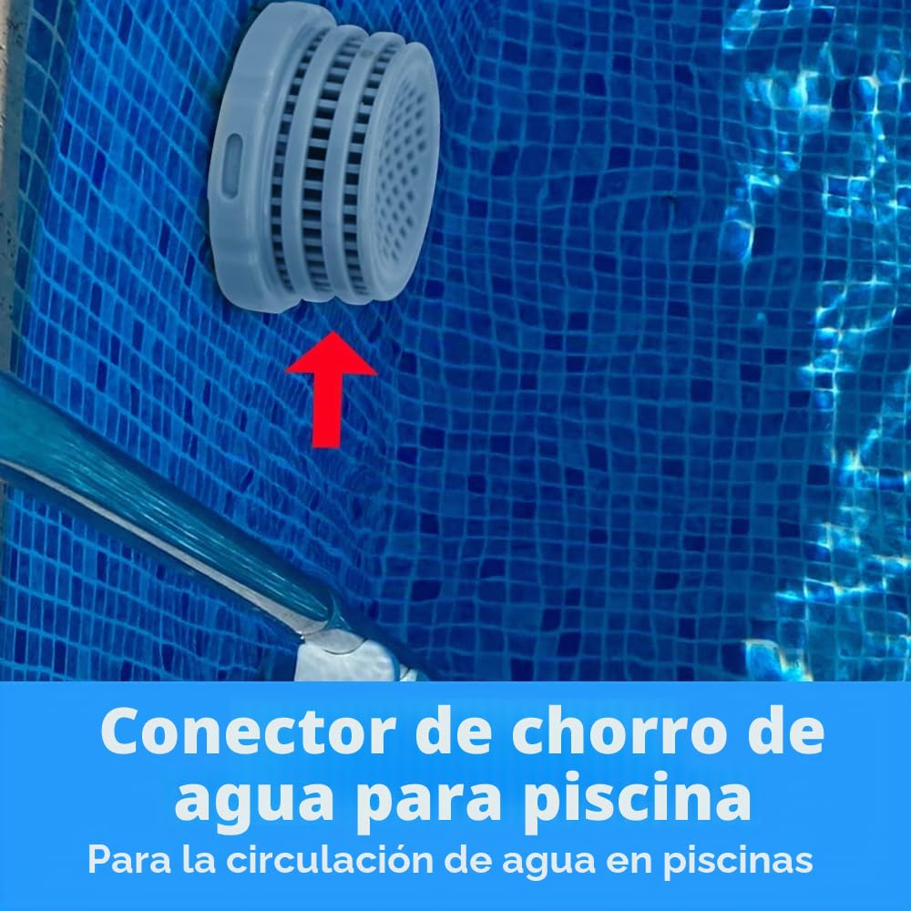 Pipihome Juego de conexión para piscina de 32 mm, boquilla de entrada para piscina, filtro de piscina, accesorios con rosca interior para atornillar, compatible con revitalización del agua (gris)